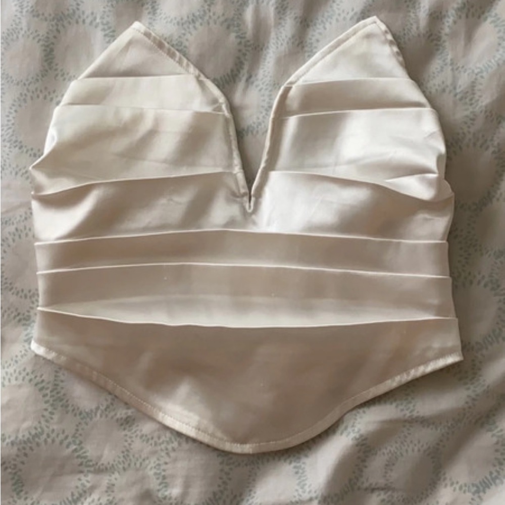 Satin white crop top